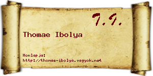 Thomae Ibolya névjegykártya